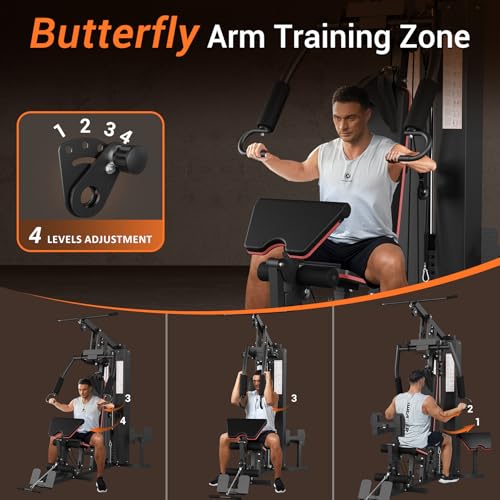 Home Gym Equipment Multifunctional Full Body Workout Machine with 150LBS Weight Stack and Pulley System K9984