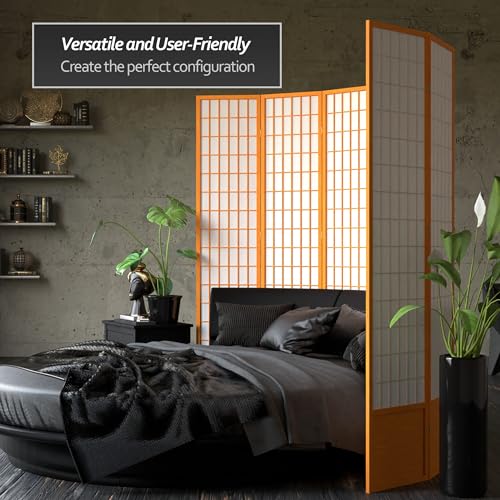 7 ft. Tall Window Pane Shoji Screen Room Divider, 3 Panels, White S15216