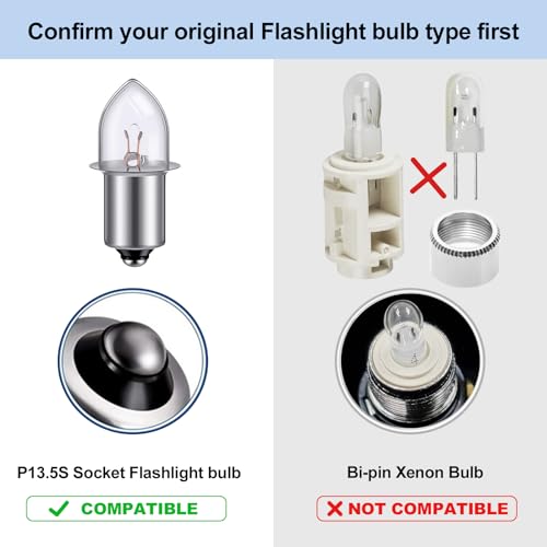 LED Flashlight Bulb DC4-24V for 3-16 C&D Cells, 3W Replacement (1 Pack) K509979