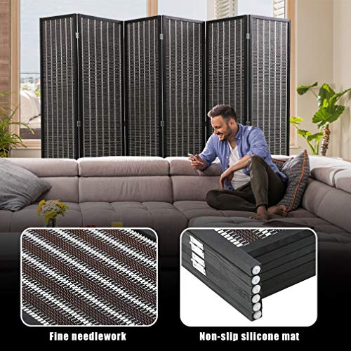 Bamboo Room Divider 6 Panel Folding Privacy Screen for Home H37149