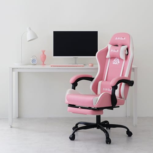 Ergonomic High Back Gaming Chair with Footrest PU Leather M911186
