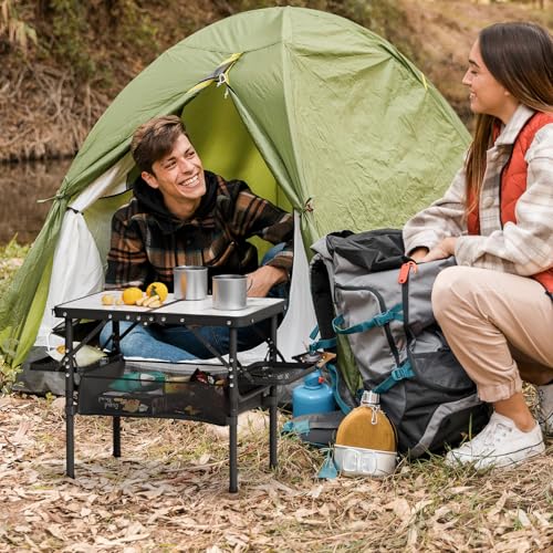 Folding Camping Table Small 2ft, Portable with Extra Space, Aluminum V581