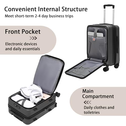 Expandable Hardside Carry-On Luggage with Spinner Wheels and TSA Lock Y87100
