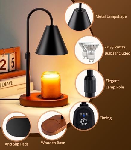 Candle Warmer Lamp with Timer, Adjustable Height and Dimmable Light X139476