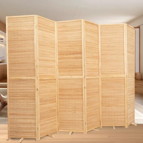 Bamboo Room Divider 4 Panel Freestanding Folding Privacy Screen T33053