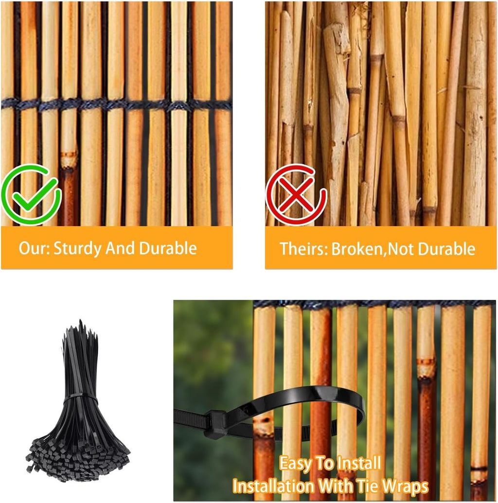 Bamboo Fencing Roll 2x10ft Outdoor Privacy Garden Fence L99329