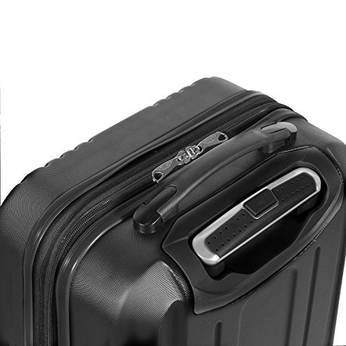 Expandable Carry-On Spinner Suitcase with Aluminum Locking System, Purple/Black S15073
