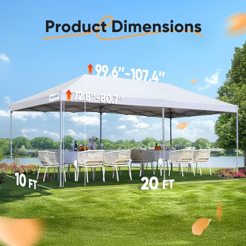 Pop up Canopy Tent 10x20ft Waterproof with Roller Bag B932
