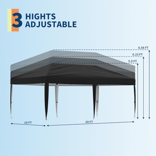 Pop Up Canopy Tent with Roller Bag, Adjustable Height U660