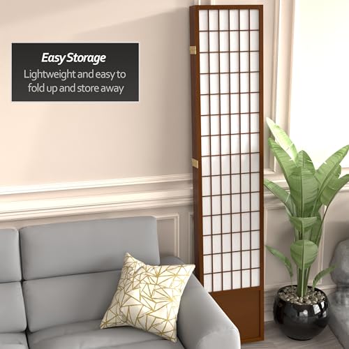 7 ft. Tall Window Pane Shoji Screen Room Divider, 3 Panels, White S15216