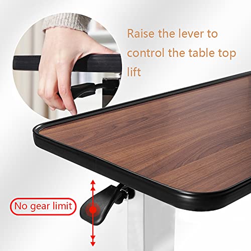 Adjustable Overbed Table with Wheels for Meals, Laptop, Writing P101205