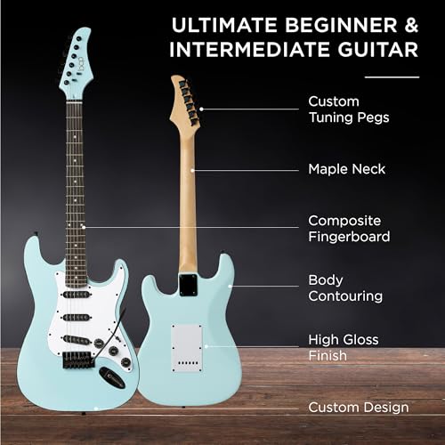 39in Full Size Beginner Electric Guitar Starter Kit with Case and Amp E13920