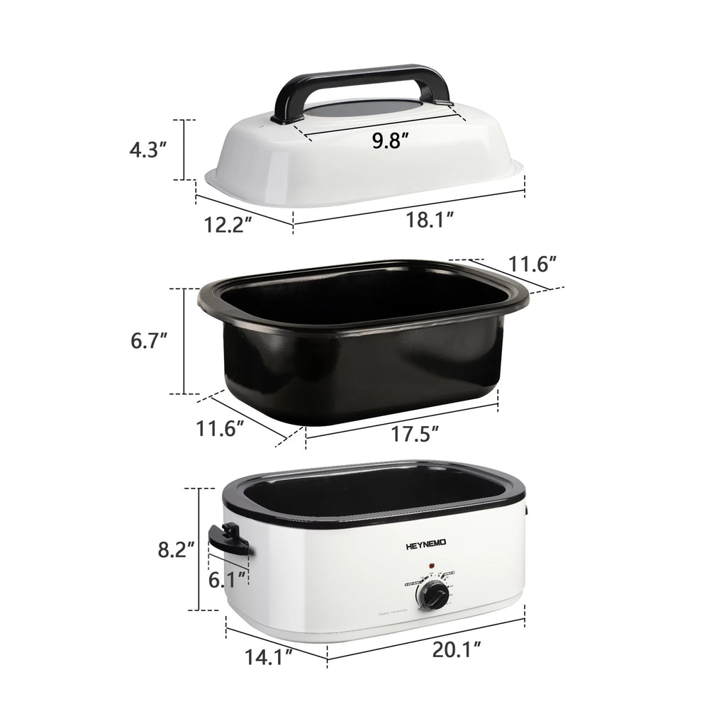 26 Quart Roaster Oven with Self-Basting Lid Removable Pan Stainless Steel R86257