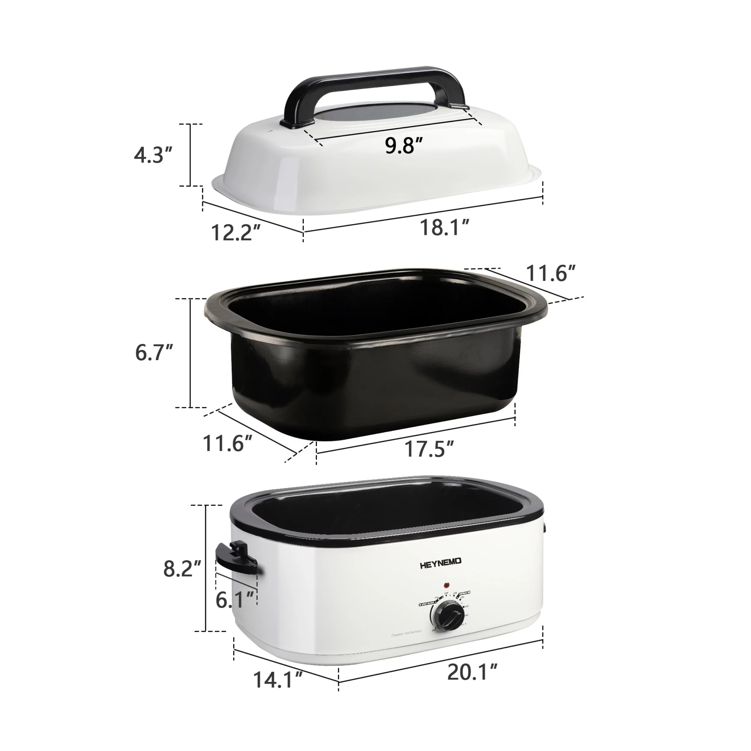 26 Quart Roaster Oven with Self-Basting Lid Removable Pan Stainless Steel R86257