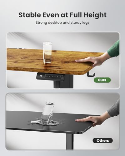 Electric Standing Desk with Drawers, Height Adjustable, Black C6615