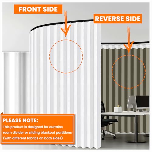 Blackout Accordion Room Divider Curtains with Ceiling Track for Bedroom Patio Sliding Door Q924855