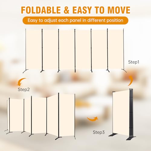 Room Divider Screen 3 Panel Folding Partition with Metal Frame, Grey N348