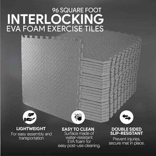 Puzzle Exercise Mat with EVA Foam Interlocking Tiles for MMA, Gymnastics and Home Gym H787