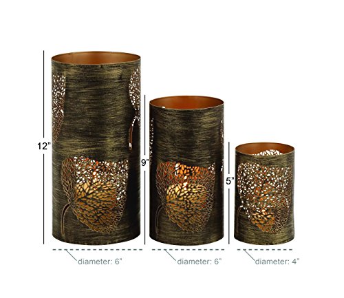 Eclectic Metal Hurricane Candle Decorative Lantern, 3 Count N481