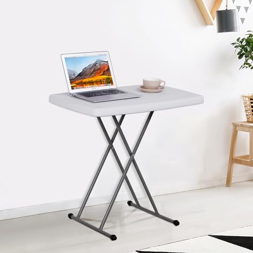 Portable 4 Foot Plastic Folding Table, Indoor Outdoor Heavy Duty, White Y15191