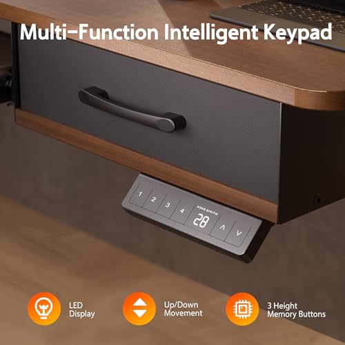 Electric Standing Desk with 2 Drawers, Height Adjustable for Home Office W495