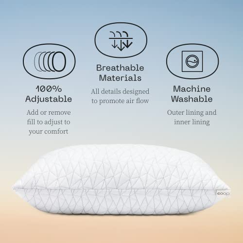 Adjustable Queen Bed Pillow, Cross Cut Memory Foam, Medium Firm for Side and Back Sleepers O458