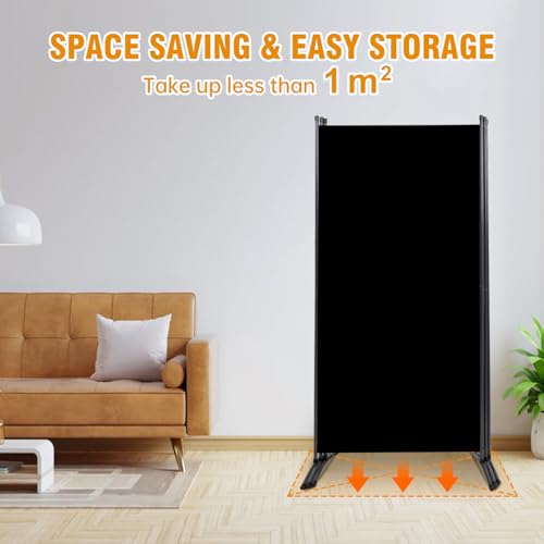 Room Divider Screen 3 Panel Folding Partition with Metal Frame, Grey N348