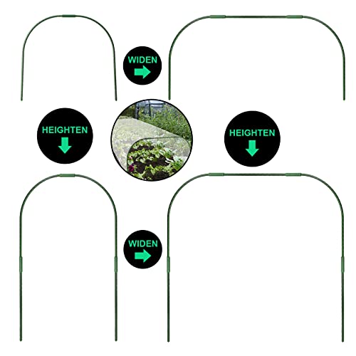 Greenhouse Hoops Grow Tunnel for Raised Garden Beds, DIY Plant Support Stakes E827754
