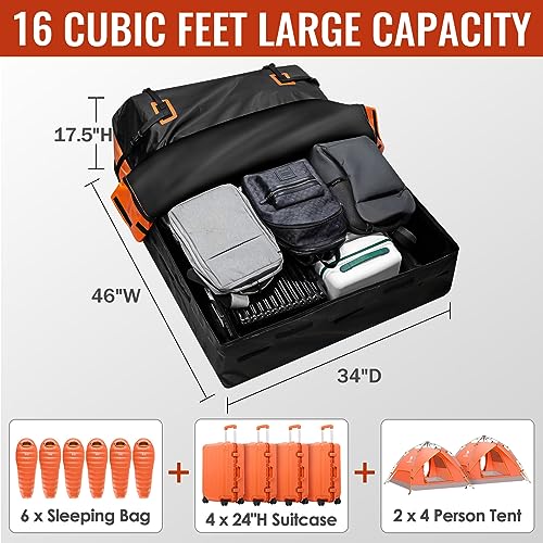 Car Rooftop Cargo Carrier - 21 Cubic Feet, Waterproof Heavy Duty Roof Bag with Anti-Slip Mat V160