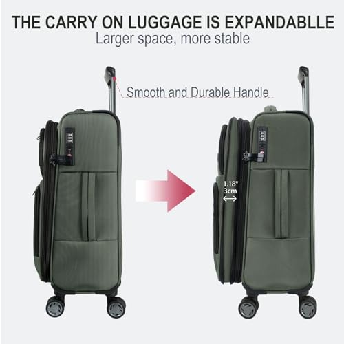 Softside Expandable Carry On Luggage with Spinner Wheels and TSA Lock B846