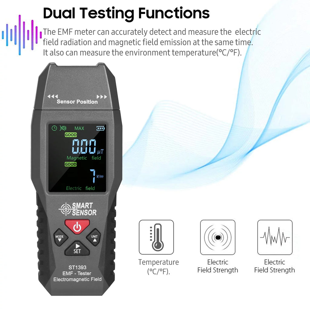 EMF Meter Handheld Digital LCD Radiation Tester X51014