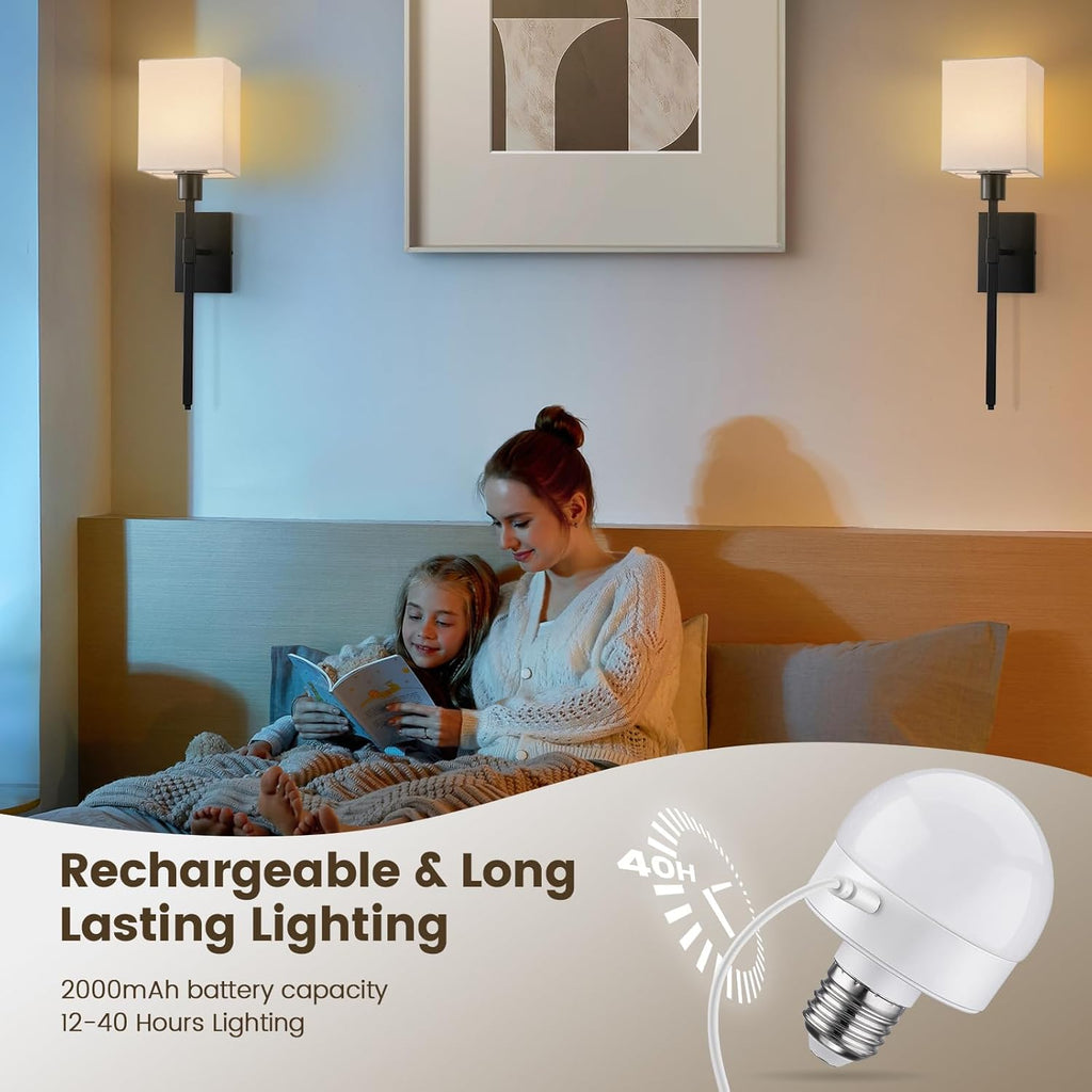Battery Operated Wall Sconce Set of 2, Rechargeable O79940