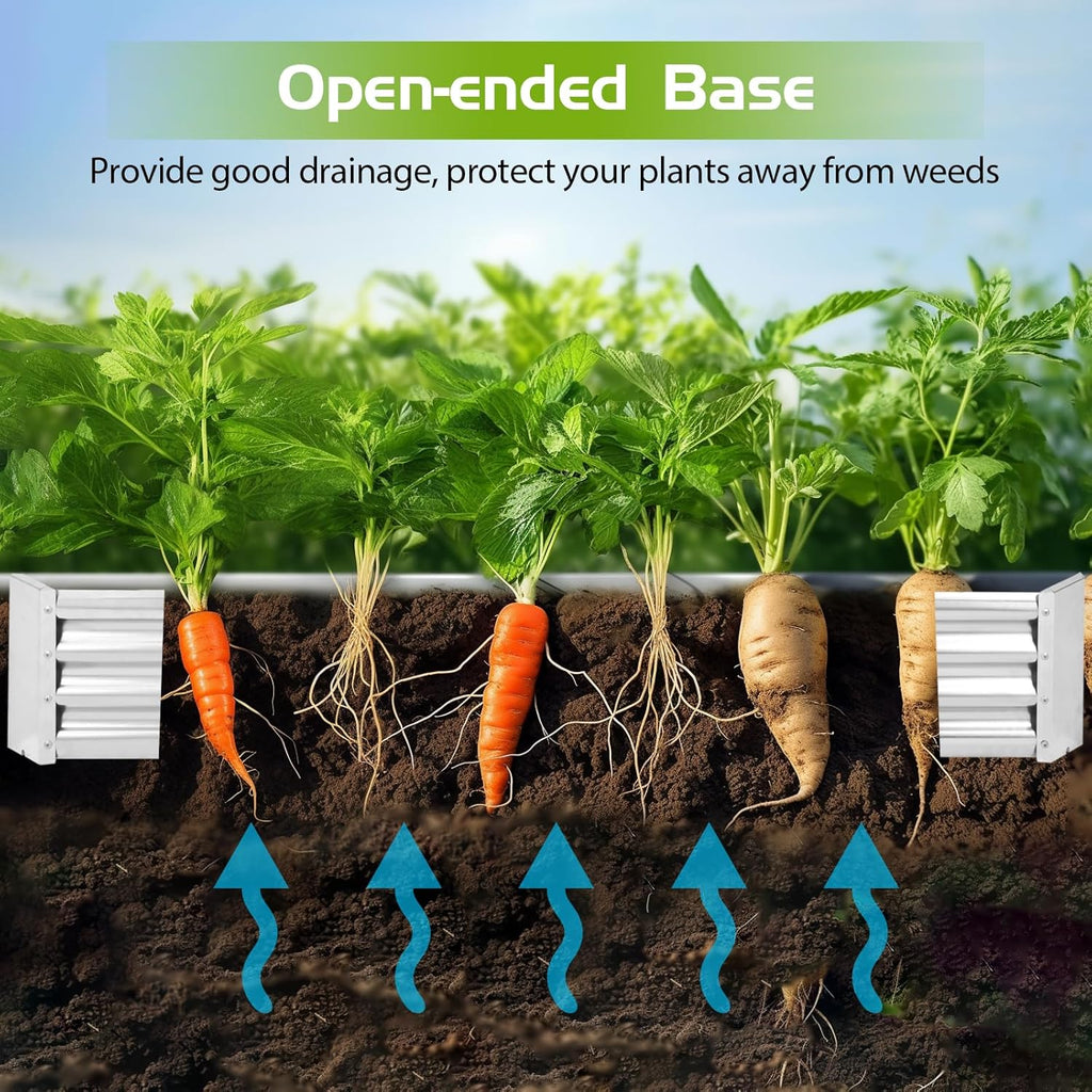 Galvanized Raised Garden Bed with Greenhouse Cover, 6x3x3FT B977