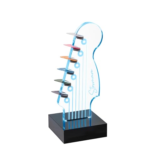 LED Guitar Pick Holder with 7-Color Changing Light, Holds 6 Picks, USB Powered E815959