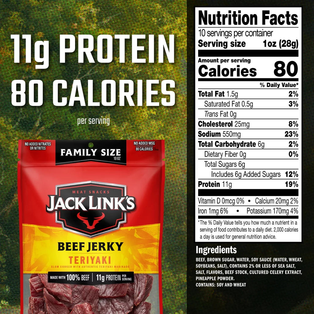 Beef Teriyaki Jerky 10oz Resealable Bag D984