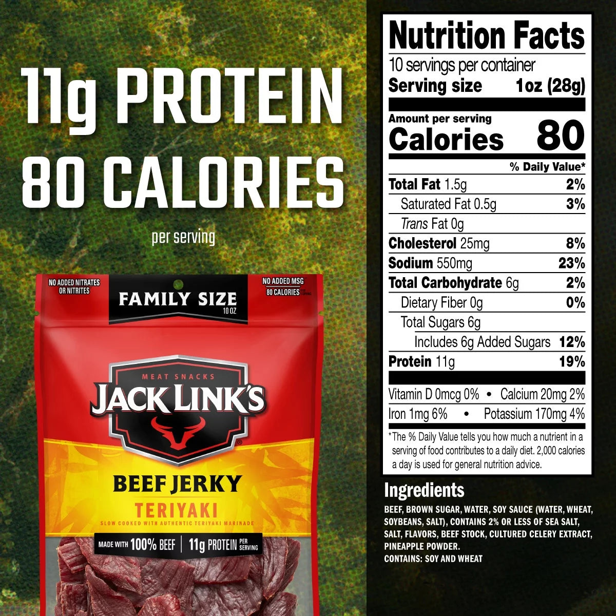 Beef Teriyaki Jerky 10oz Resealable Bag D984