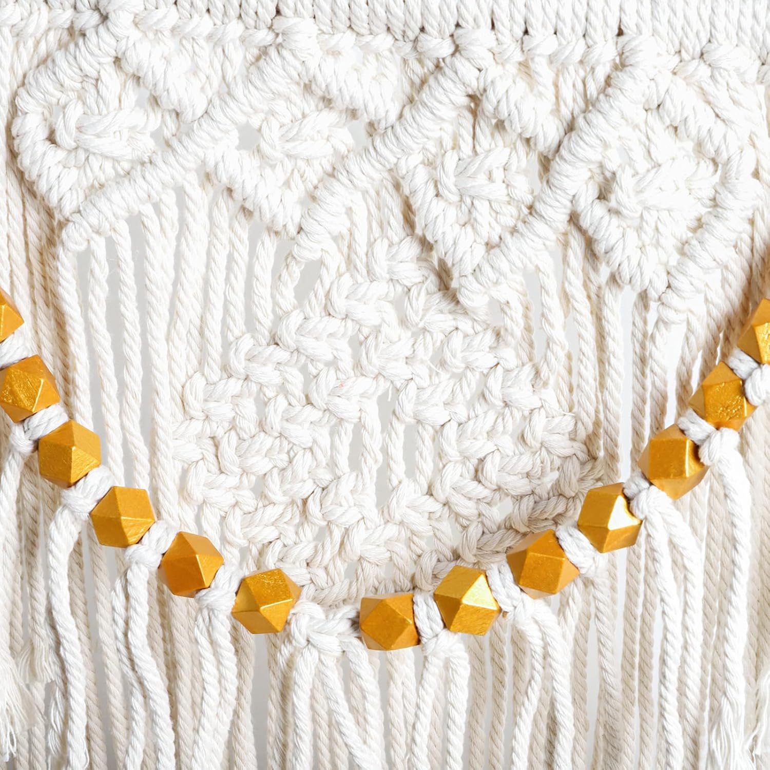 Macrame Wall Hanging Shelf with Wood Plant Rope Storage Q293499