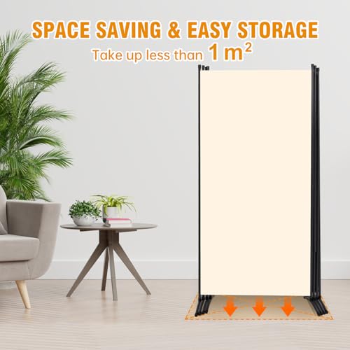 Room Divider Screen 3 Panel Folding Partition with Metal Frame, Grey N348