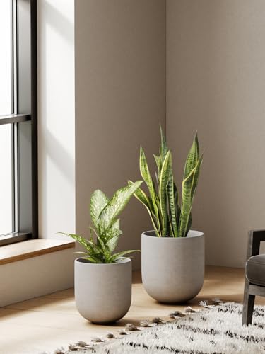Ceramic Plant Pots with Drainage Hole, Set of 3, White R6124