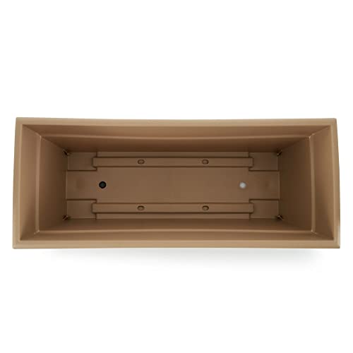 28 Inch Rectangular Planter Box - Lightweight Plastic Outdoor Plant Pot with Drainage V645
