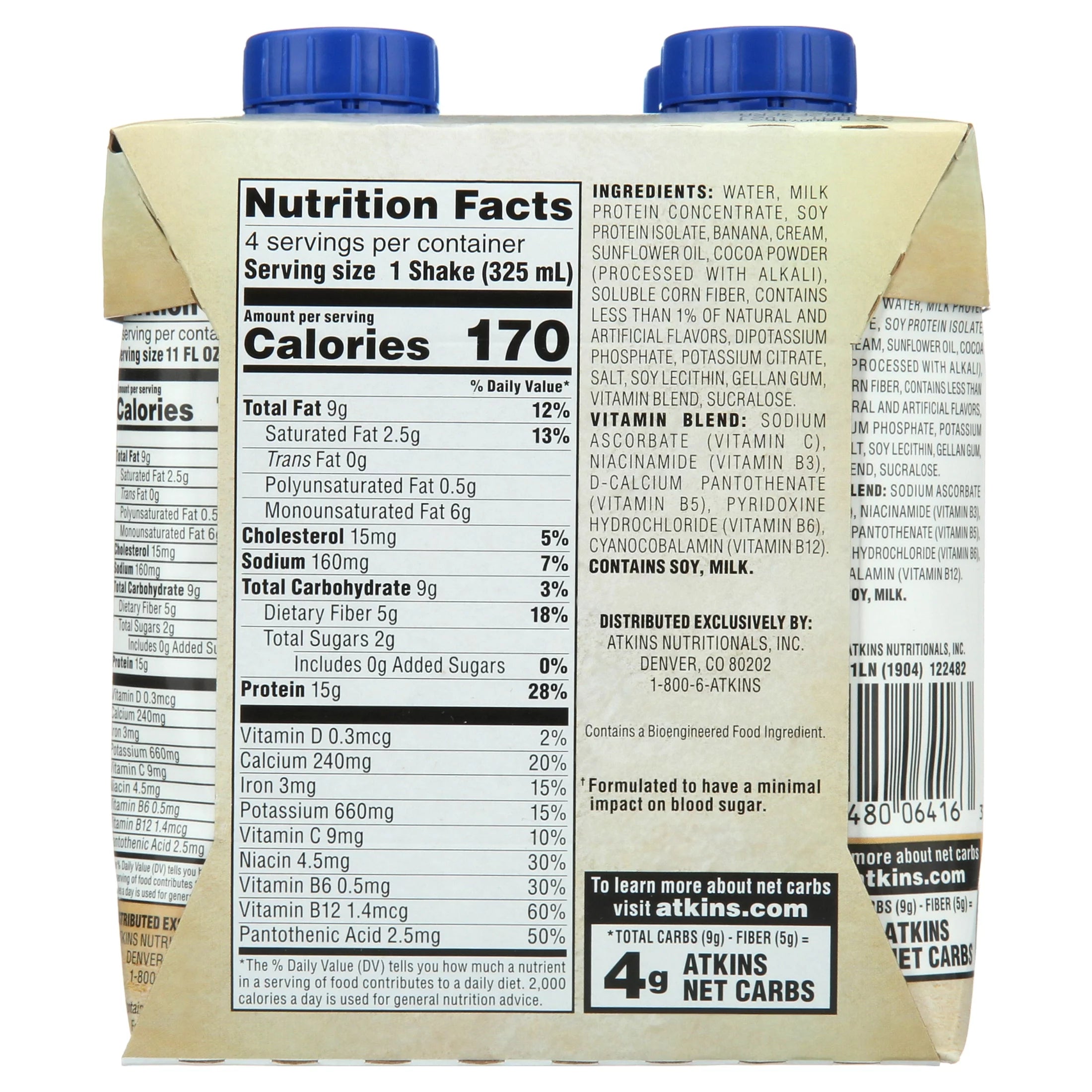 Gluten Free Protein-Rich Shake, Milk Chocolate, Keto Friendly, 3/4ct Packs L37176