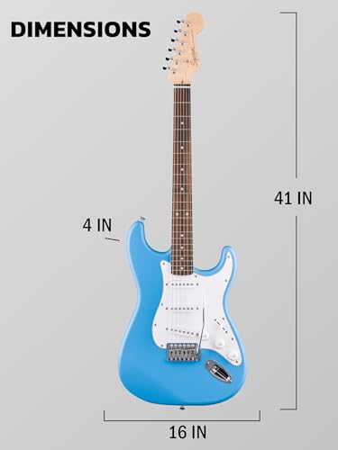 Stratocaster Electric Guitar Bundle with Amplifier, Gig Bag, Strap, Cable, Picks, and DVD F102