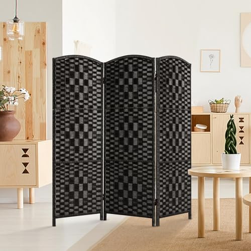 3 Panel Folding Room Divider, Dark Mocha Privacy Screen K453