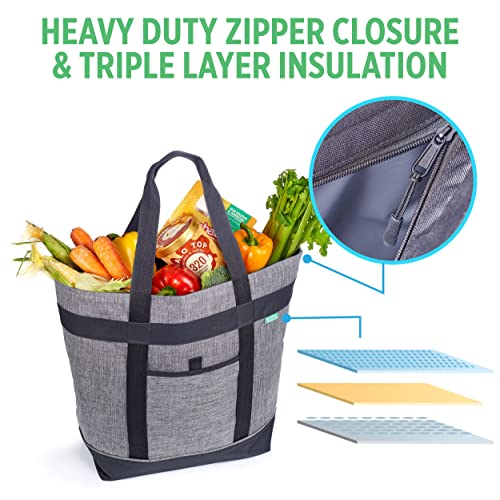 Insulated Cooler Bag with Thermal Lining, Collapsible for Grocery, Travel, Beach, and Picnic W52787