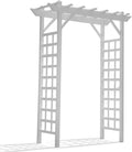 Dura-Trel Providence Arbor, 64 by 85 Inch PVC Patio Garden Arch, Outdoor Lattice Frame Decoration or Trellis for Climbing Plants, White