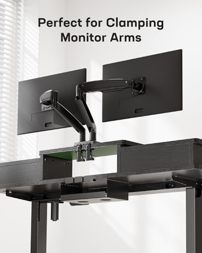 Electric Standing Desk with Drawers, Height Adjustable, Black C6615