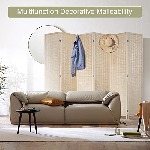 Bamboo Room Divider 6 Panel Folding Privacy Screen for Home H37149