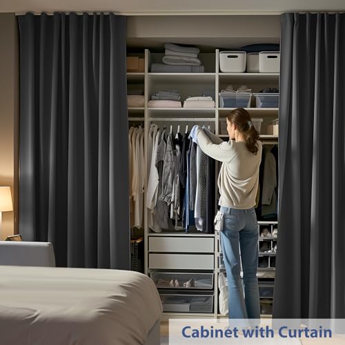 Room Divider Curtain Track Set, Blackout Panel, 8.3ft Wide A844312