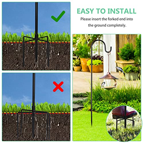 Outdoor Garden Shepherds Hooks 35 Inch Metal Stakes for Solar Lights T987