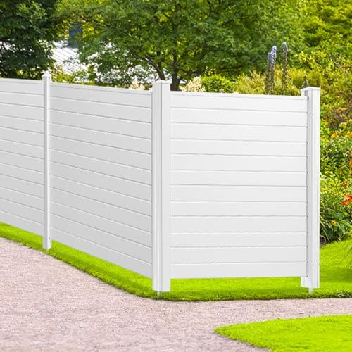 Outdoor Privacy Screens 50x50 Inch, Vinyl Fence for AC Unit and Trash Can Enclosure, 2-Panel O524